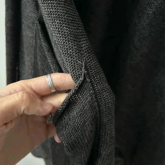 Eskandar linen  open front cardigan sweater - Picture 15 of 15